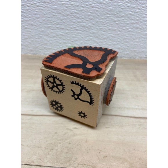 2010 Judi Kins Gears Silhouette Wood Mounted Rubber Stamp - Picture 3 of 5